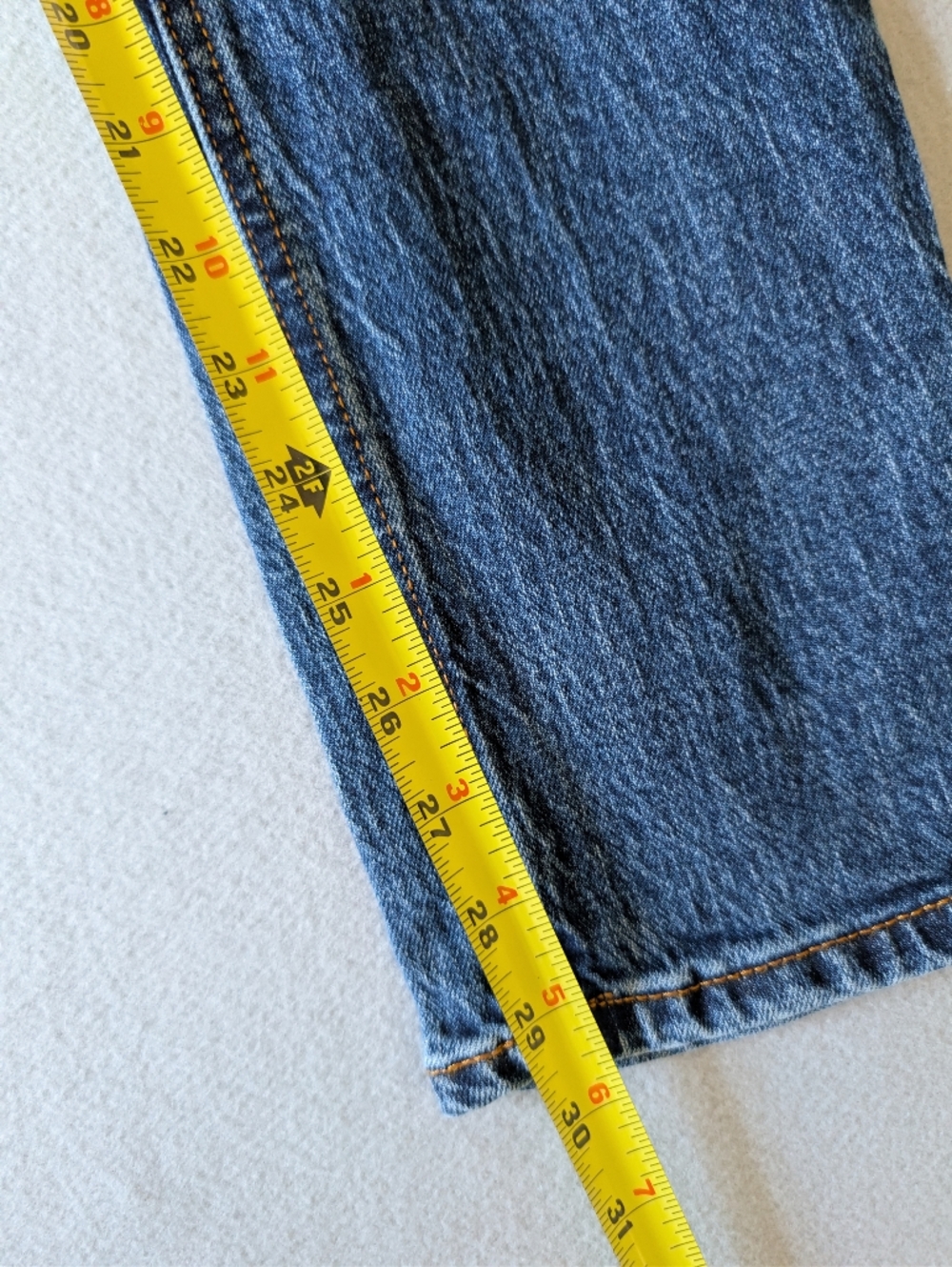 Classic High Waist Straight Blue Jeans Denim 99% Cotton 24" Cowgirl Minimalist image 4
